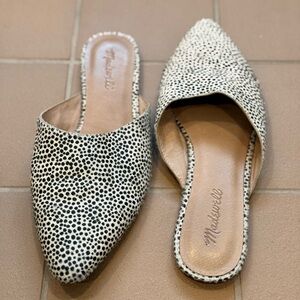 Madewell Black and Cream Spotted Mules
